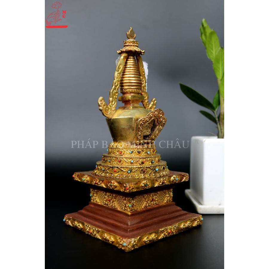 Tháp trấn đàn đồng Nepal 24cm