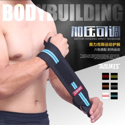 Đai cuốn cổ tay Aolikes al 1538 có xỏ ngón cái băng quấn thể thao bảo hộ vệ tập gym thể hình nâng tạ bong gân xà