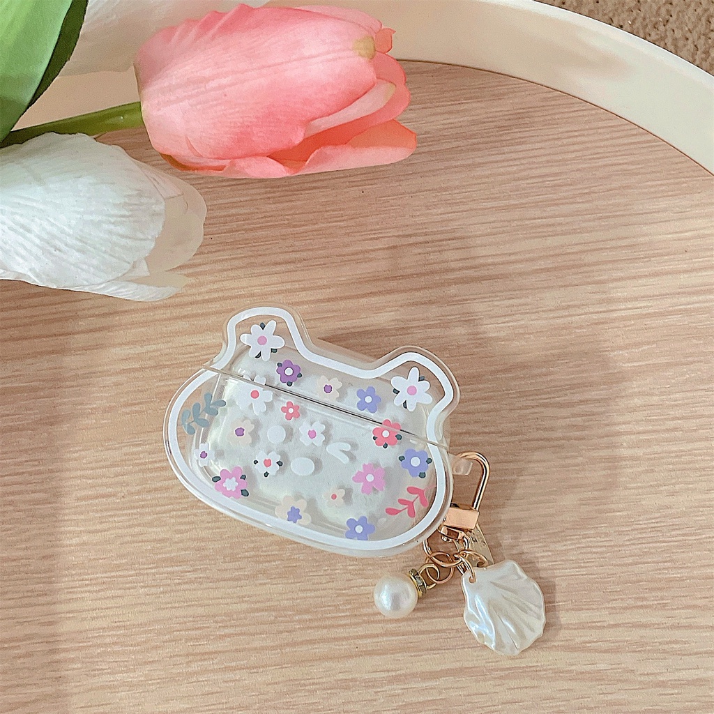 Vỏ Bảo Vệ Hộp Sạc Tai Nghe Airpods3/ pro 1/2 TWS Bằng tpu Dẻo Trong Suốt Họa Tiết Hoa Nhỏ Dễ Thương Chống Sốc