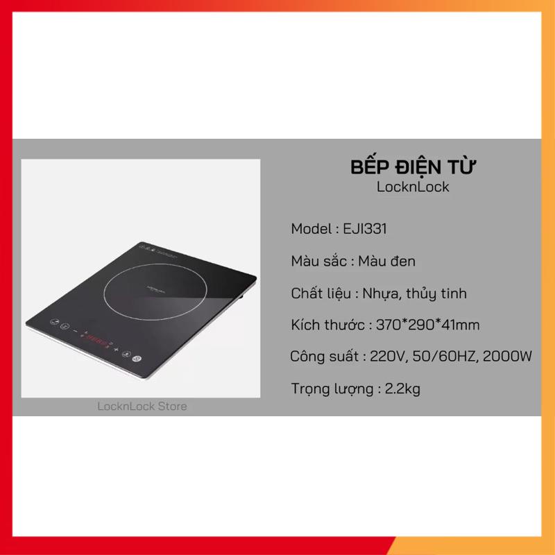 Bếp Điện Từ Lock&Lock EJI331 công suất 200W - Hàng chính hãng bảo hành 12 tháng