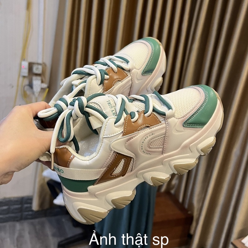 Giày thể thao nữ siêu nhẹ phối màu dễ phối đồ,giầy sneaker nữ tăng chiều cao đế răng cưa bền rẻ