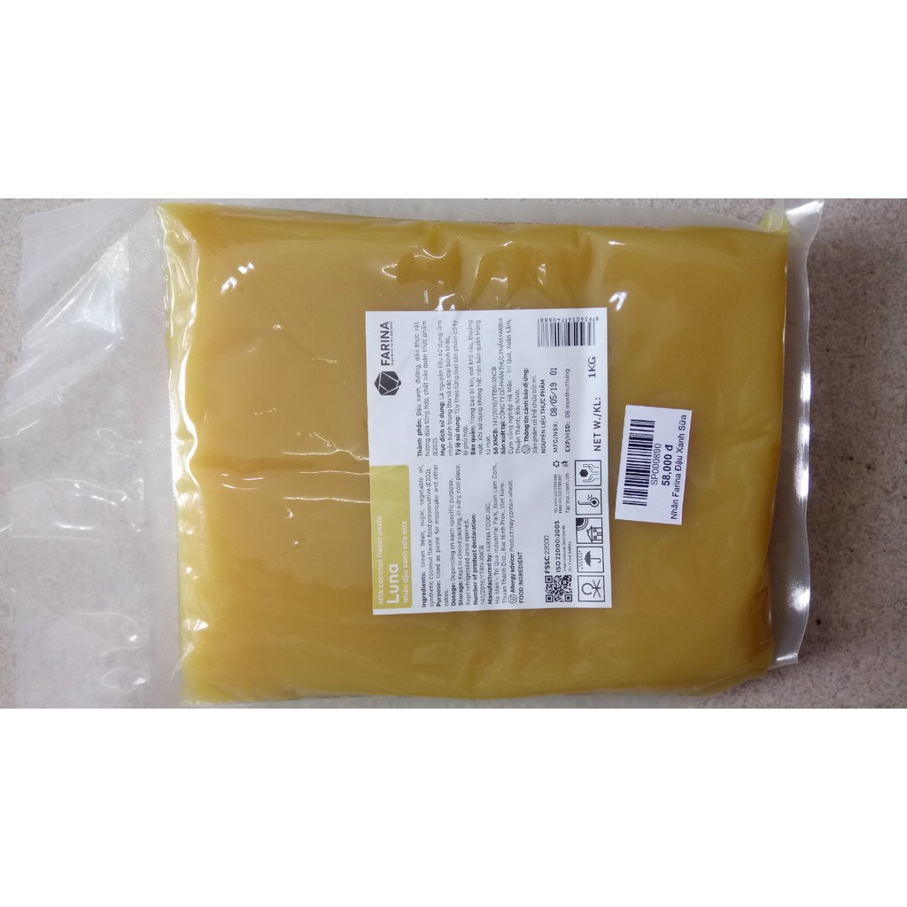 Nhân trung thu Farina Đậu xanh sữa dừa 1kg