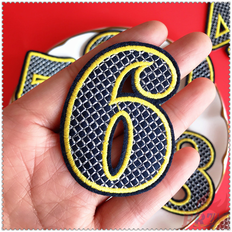 Miếng vá thêu trang trí quần áo hình chữ số nhiều màu sắc