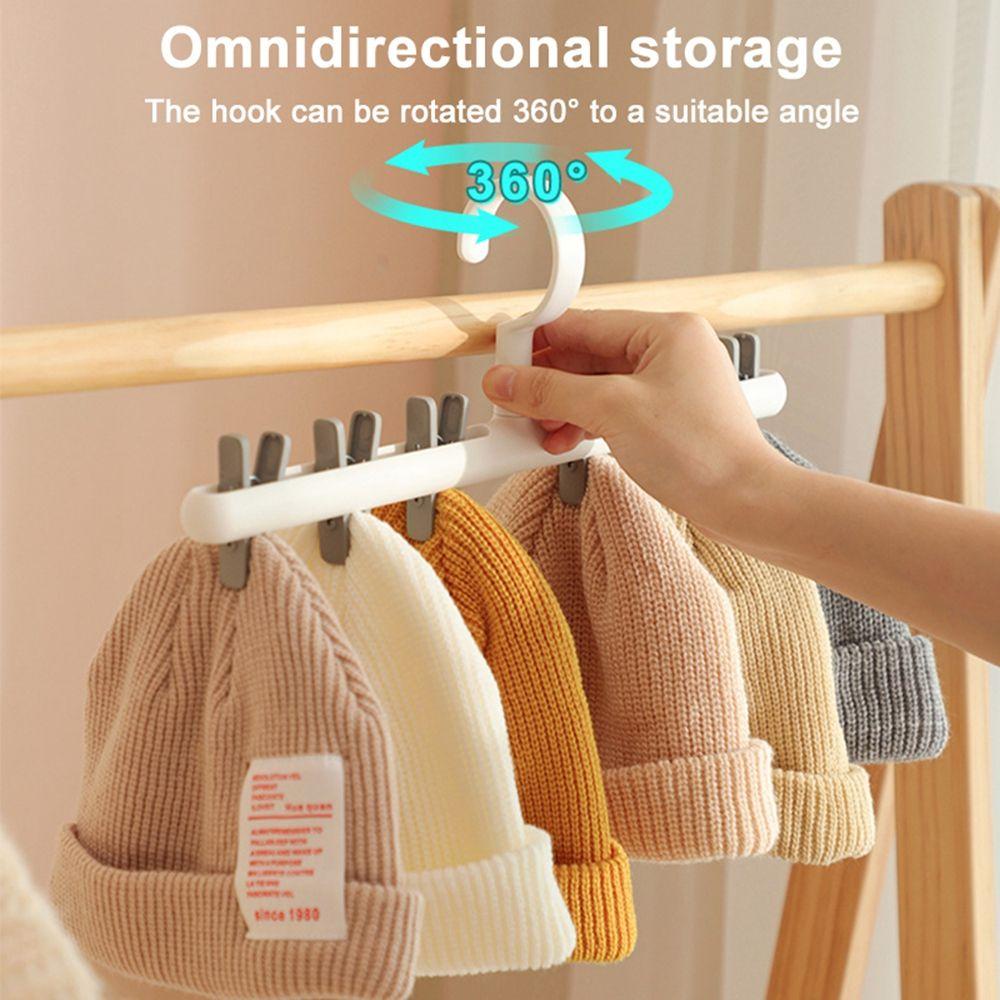 Giá Đỡ 6 Kẹp Treo Mũ / Quần Áo Đa Năng Tiện Dụng