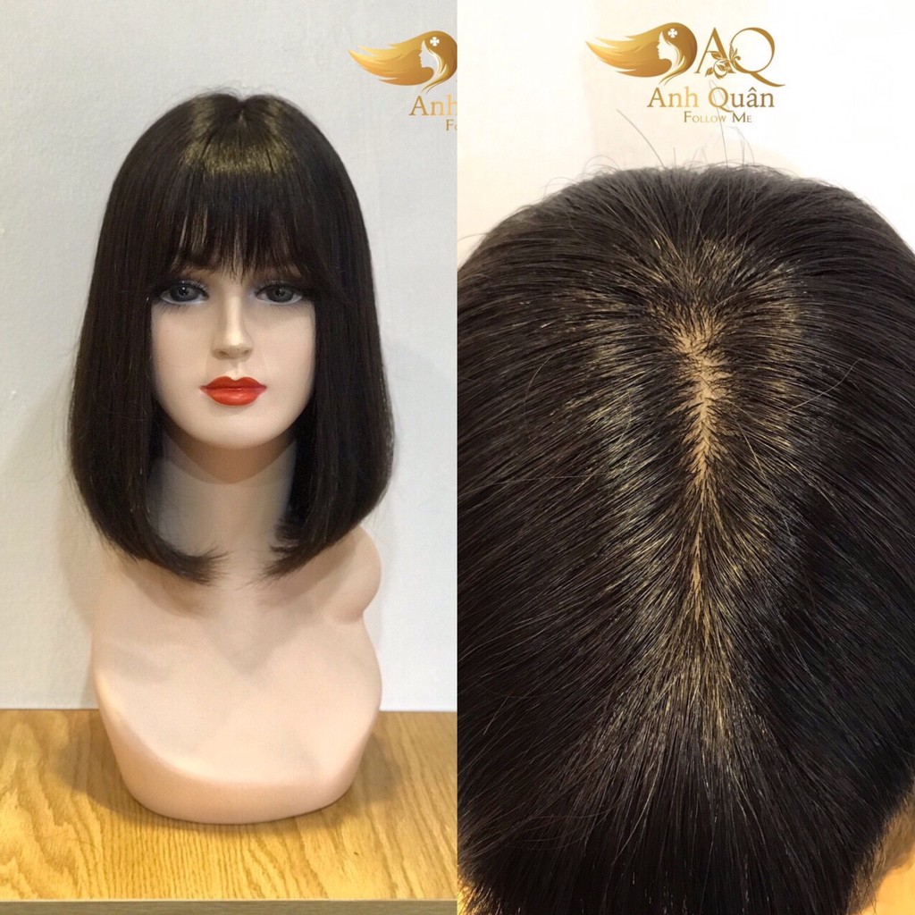 ⚡FREESHIP⚡Tóc giả đội nguyên đầu nữ làm bằng tóc thật 100%- Tóc nguyên đầu nữ làm từ tóc thật 100%, như chân tóc mọc ra