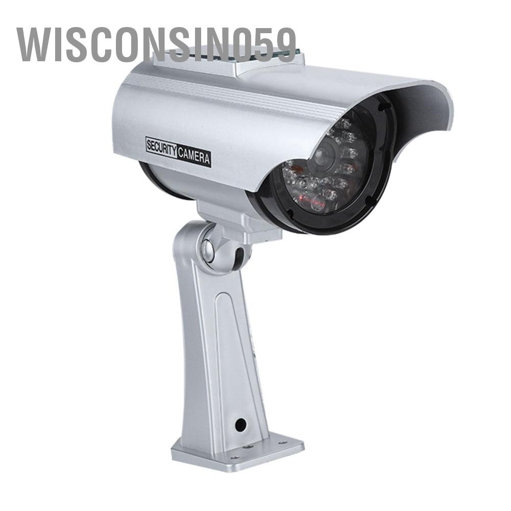 Wisconsin059 Solar Powered Fake Camera Outdoor CCTV Surveillance Security LED Record