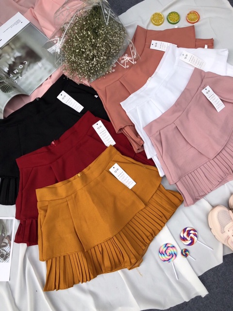 Chân váy 2 tầng xếp ly có quần trong | BigBuy360 - bigbuy360.vn