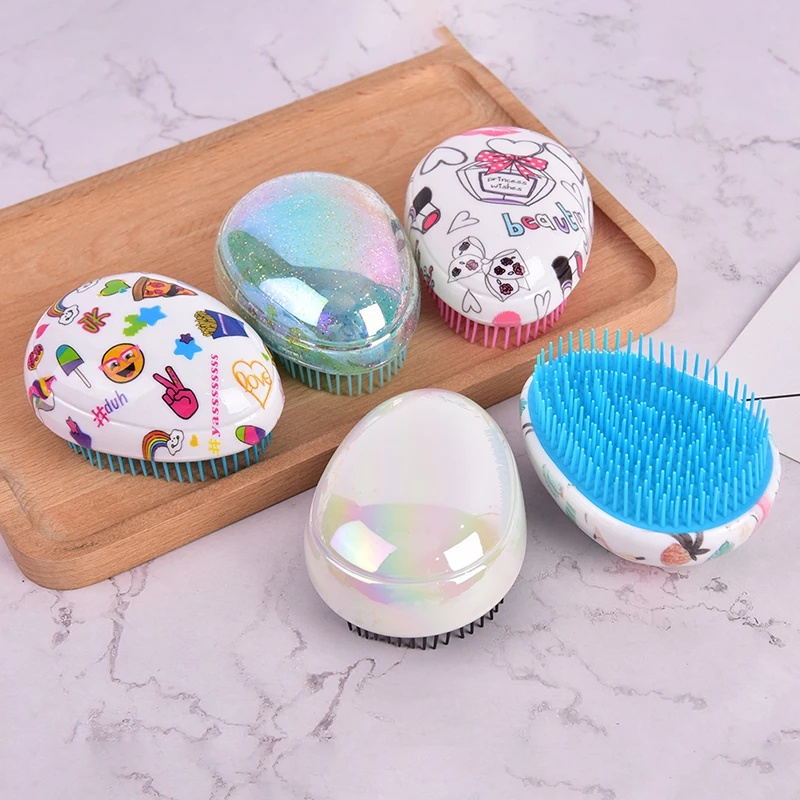Lược Chải Tóc Hình Quả Trứng Mini Chống Tĩnh Điện Mềm Mại Dùng Trong Salon Tóc