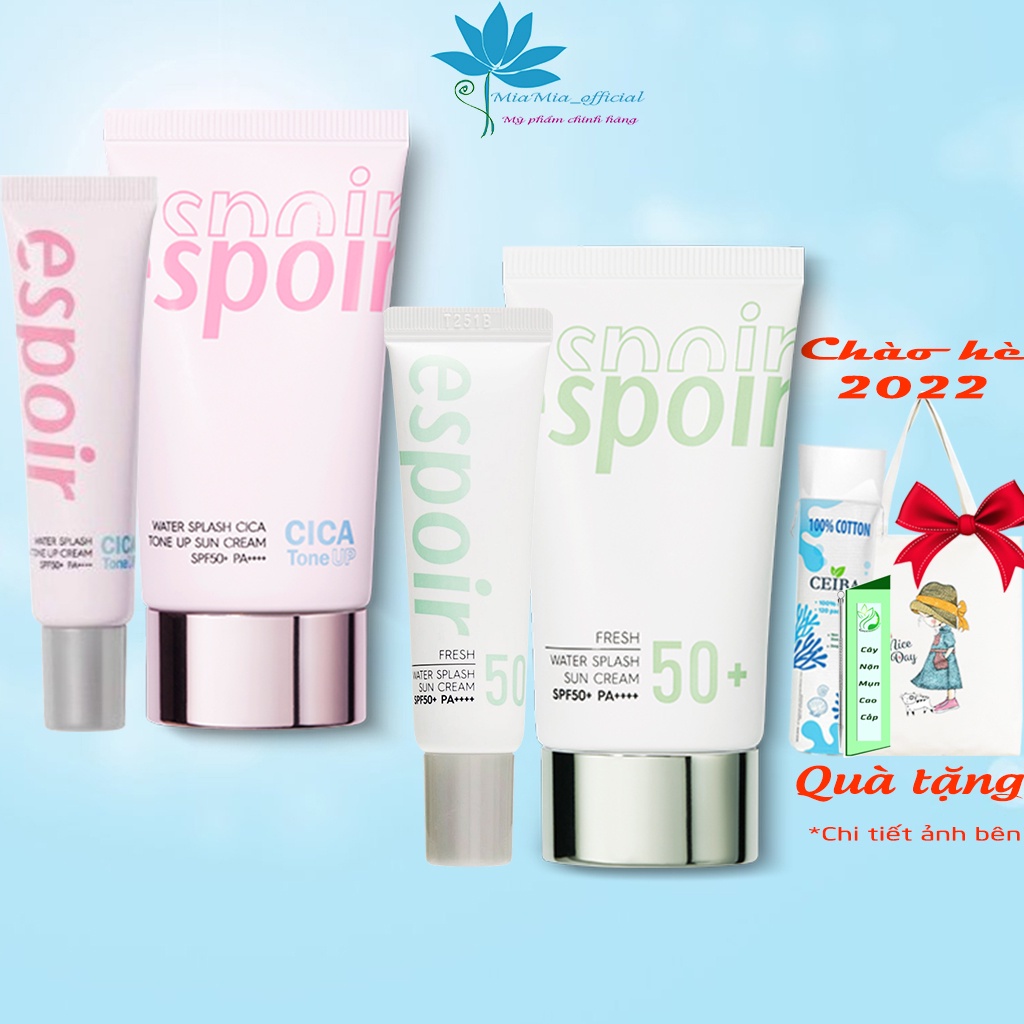Kem Chống Nắng Espoir Hàn Quốc Water Splash Sun Cream SPF50+ PA+++ 60ml Cấp Ẩm Nâng Tone