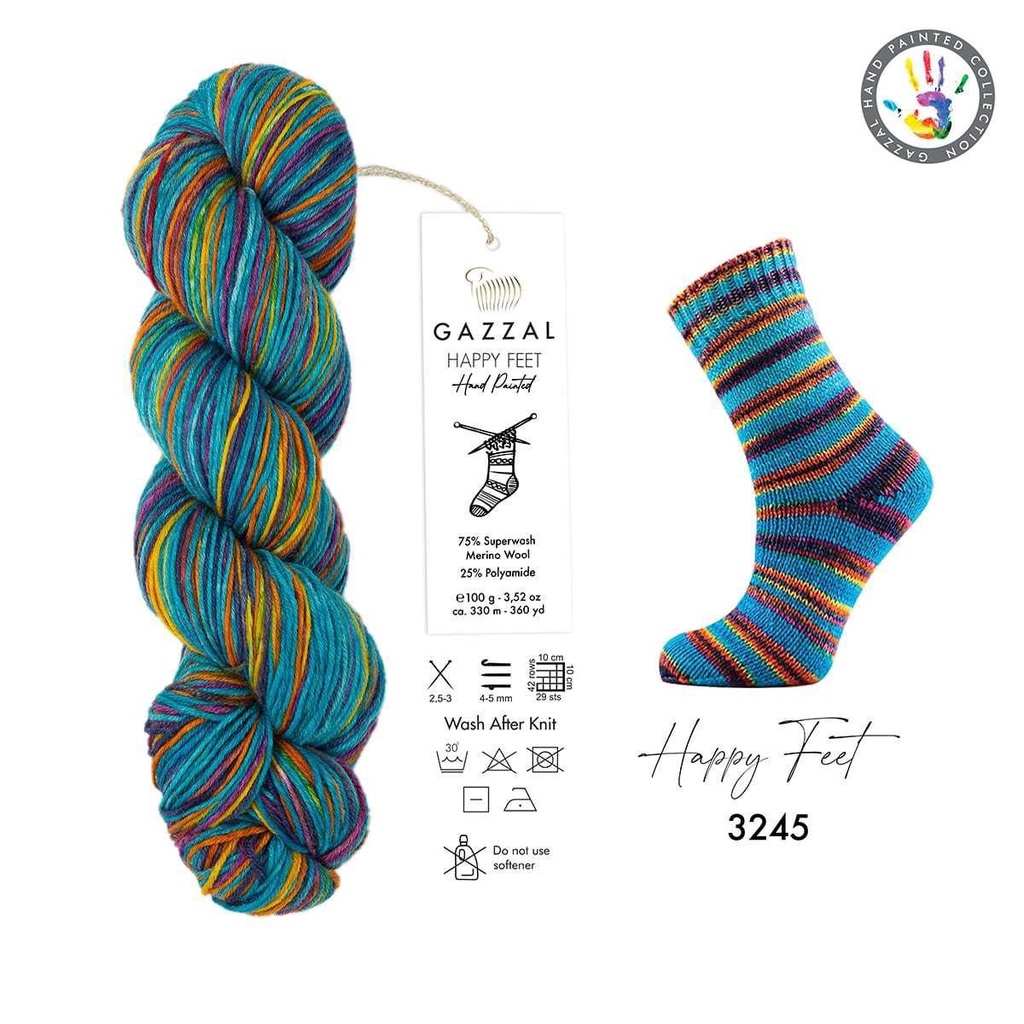 Len Merino Happy Feet - Nhập khẩu từ hãng Gazzal - 100gram dài 330m