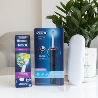 [SX 2022] Bàn chải đánh răng điện Oral-B Pro 3 3000 Nhập Khẩu Pháp - Tặng 2 đầu thay, hộp đựng