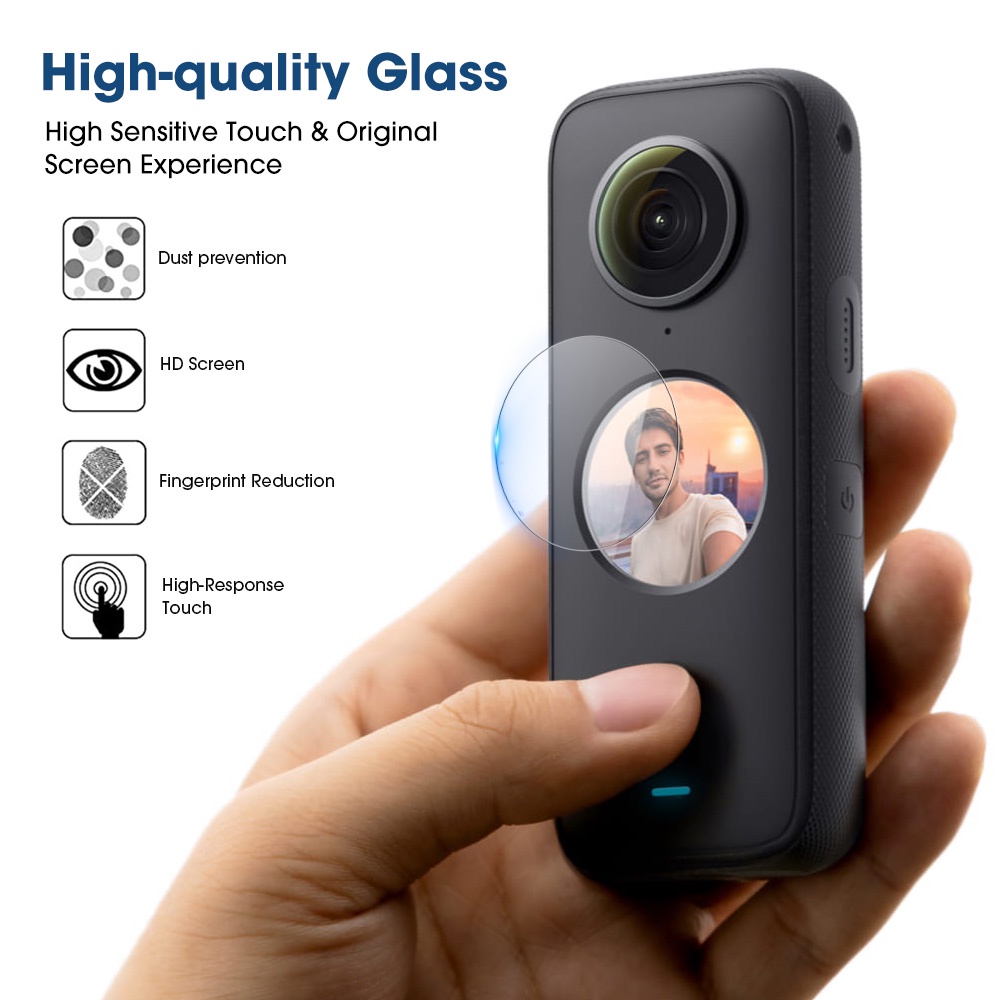 Kính Cường Lực Chống Trầy Toàn Màn Hình HD Cho Insta360 ONE X2