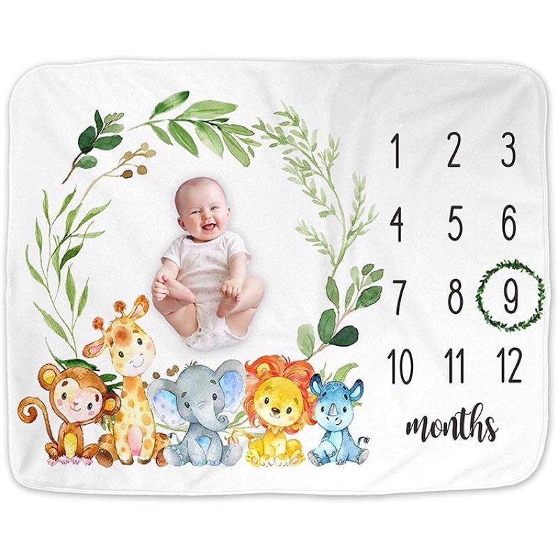 Chăn nỉ/ Phông nỉ cho bé nằm chơi, chụp ảnh đánh dấu mốc phát triển 12 tháng đầu đời phụ kiện chụp ảnh cho bé