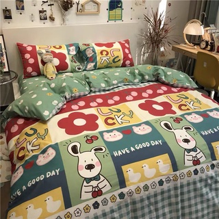 (Mẫu Mới) Trọn Bộ Vỏ Chăn Ga Gối Cotton Poly Hàn Quốc Cao Cấp Lan Pham Bedding - Mẫu Chó Trắng