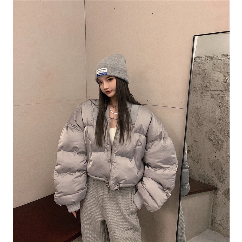 Áo phao béo form croptop hàng Quảng Châu cao cấp phong cách Hàn Quốc nữ tính trẻ trung đầu mùa đông