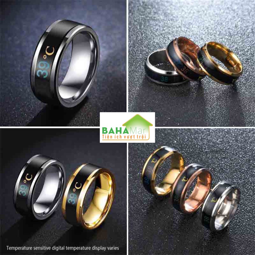 NHẪN TITAN THÔNG MINH ĐO NHIỆT ĐỘ CƠ THỂ, NHẠY CẢM VỚI CẢM XÚC CHỐNG THẤM NƯỚC "BAHAMAR" sử dụng tiêu chuẩn nhiệt băng