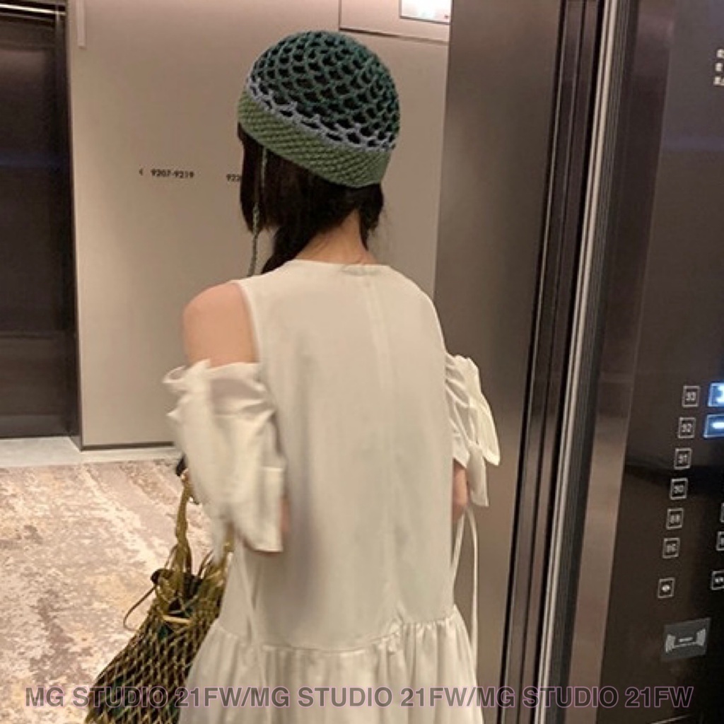 Mũ Dệt Kim Rỗng MG STUDIO Thời Trang 2 Màu Tùy Chọn