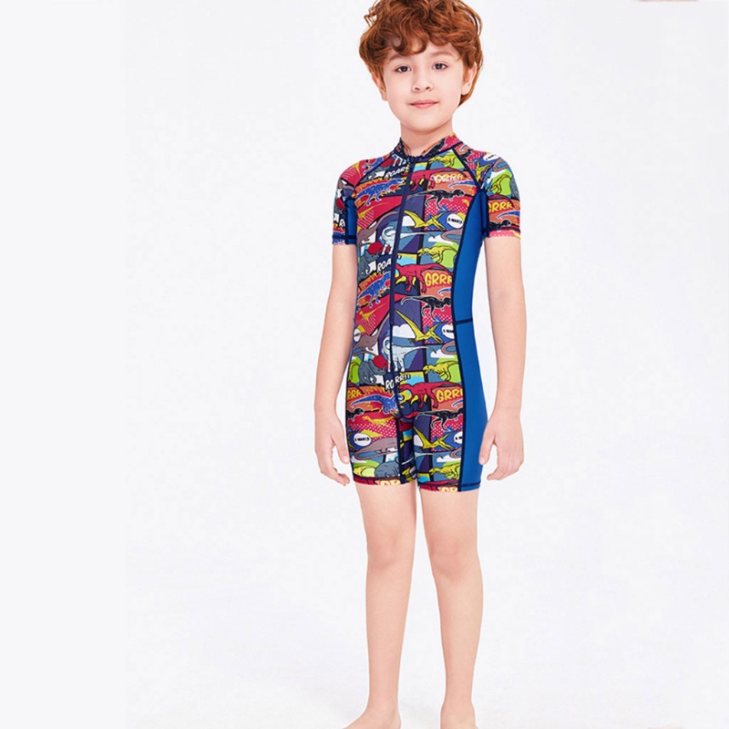 Bộ Đồ Bơi Một Mảnh Tay Ngắn Chống Nắng Dành Cho Bé Trai