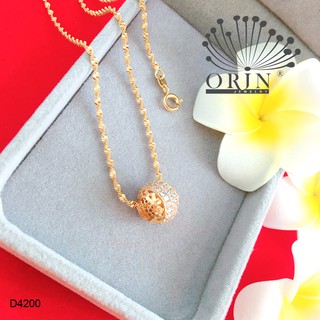 Dây chuyền nữ dạng xoắn mặt trái châu lưới 2 bên đính đá thiết kế bền màu cao cấp Orin D4200