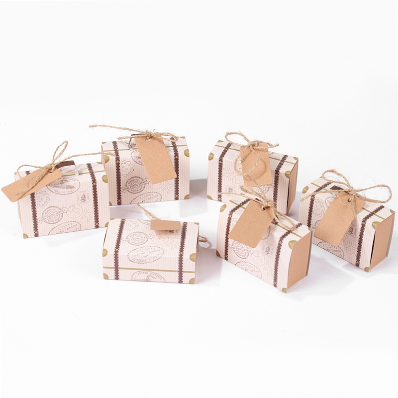 Set 10 Hộp Giấy Đựng Kẹo Hình Vali Xinh Xắn