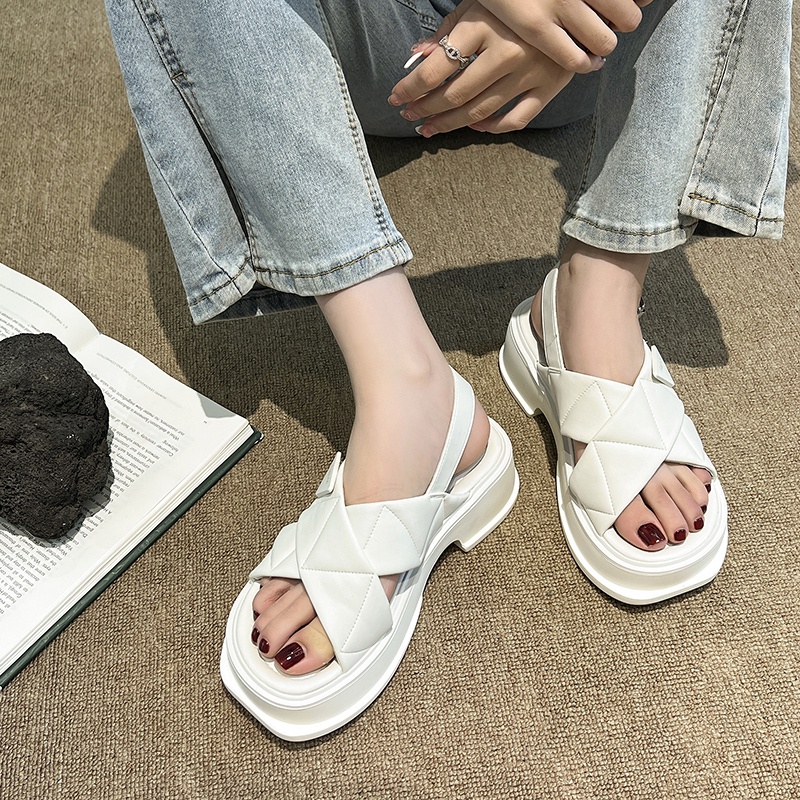 Giày Cao Gót Sandal Nữ Đế Xuồng Màu Trơn Thời Trang