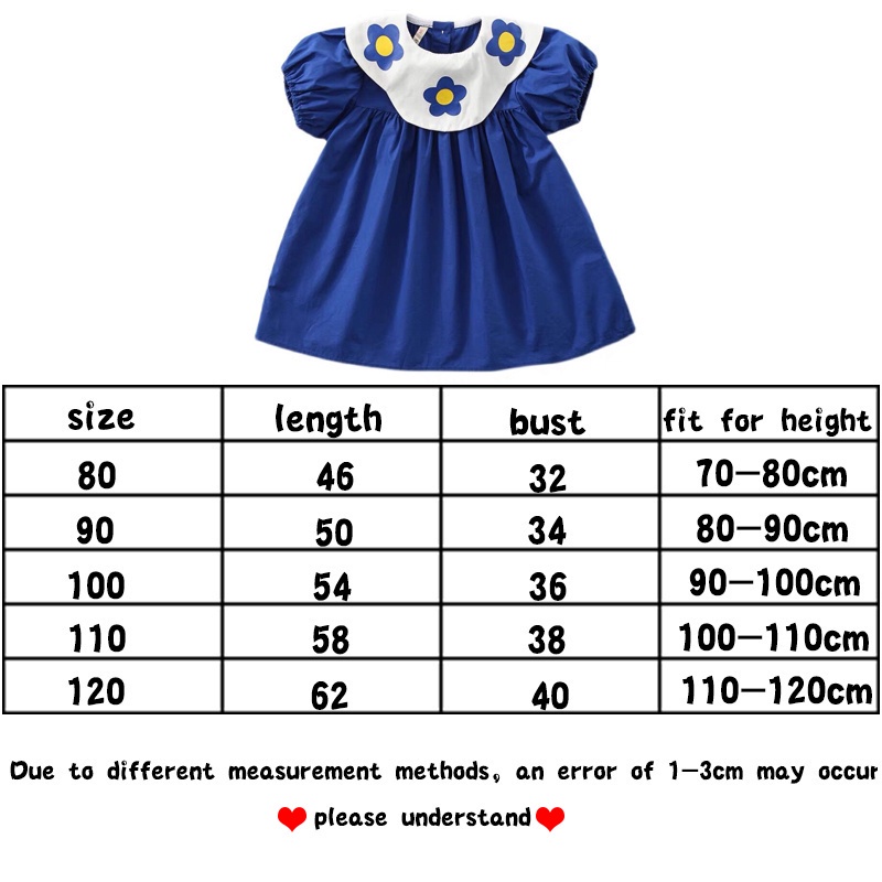 Váy công chúa tay ngắn cổ bẻ in họa tiết hoa thời trang mùa hè phong cách Hàn Quốc cho bé gái 2021