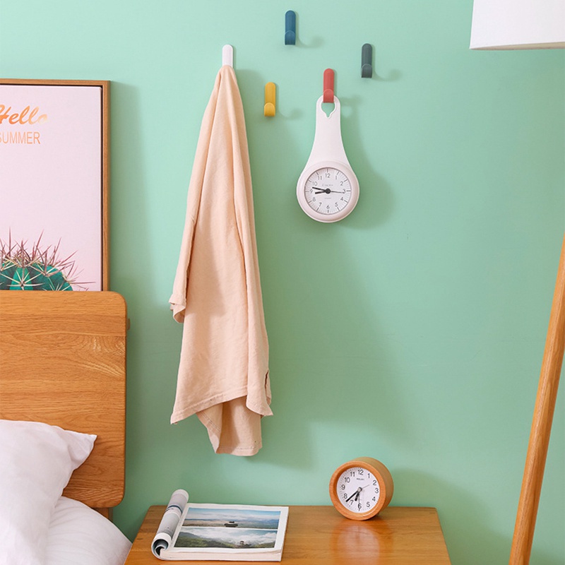4 Móc treo đồ dán tường hình chữ J tiện dụng