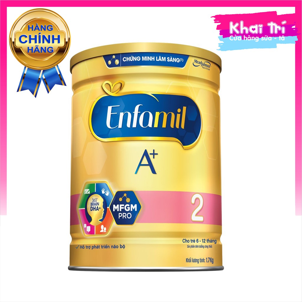 {Chính hãng} Sữa bột Enfamil A+ số 2 cho bé từ 06-12 tháng - loại 1,7kg - date 03/2022