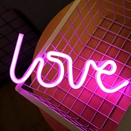 Đèn led LOVE trang trí, đèn decor phòng ngủ ( tặng kèm pin )