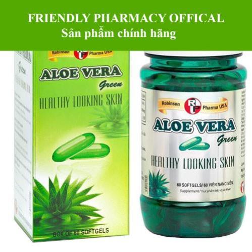 Aloe Vera Green – Viên uống lô hội giúp dưỡng da, giữ ẩm da, ngăn ngừa lão hóa (lọ 60 viên)