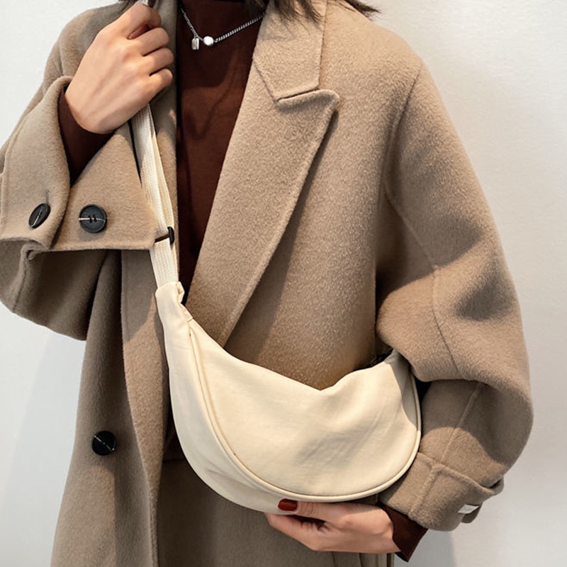 Túi đeo chéo ngực CHUWANGLIN vải canvas màu sắc đơn giản cho nữ