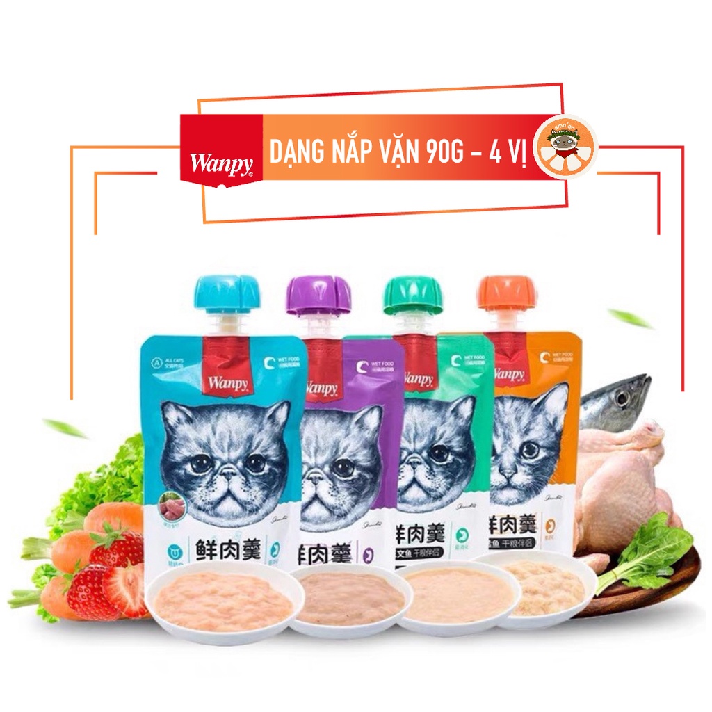 Súp thưởng Wanpy nắp vặn 90g - Pate WANPY HAPPY 100 mèo)