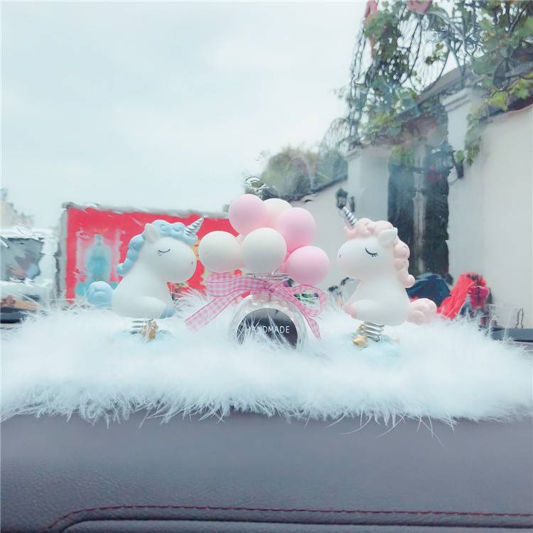 Bộ kỳ lân lò xo nhún nhảy đáng yêu trang trí bảng điều khiển xe hơi