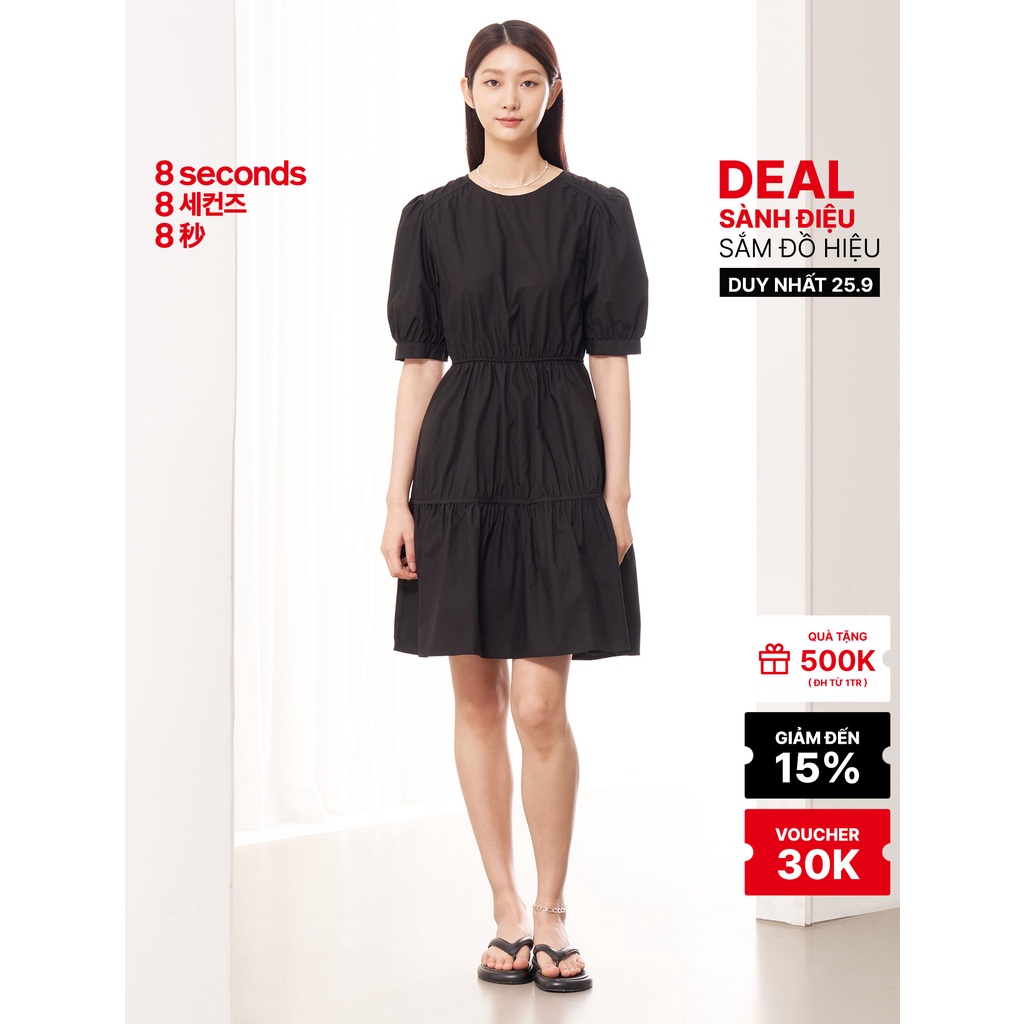 Đầm nữ 8seconds màu đen - 322471KY5R