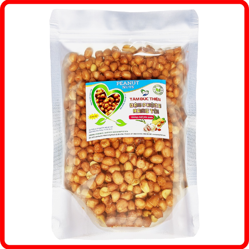 Combo 1KG: Đậu Phộng Rang Tỏi Ớt và Hà Lan Rang Tỏi Ớt Tâm Đức Thiện (2 x Túi 500GR)