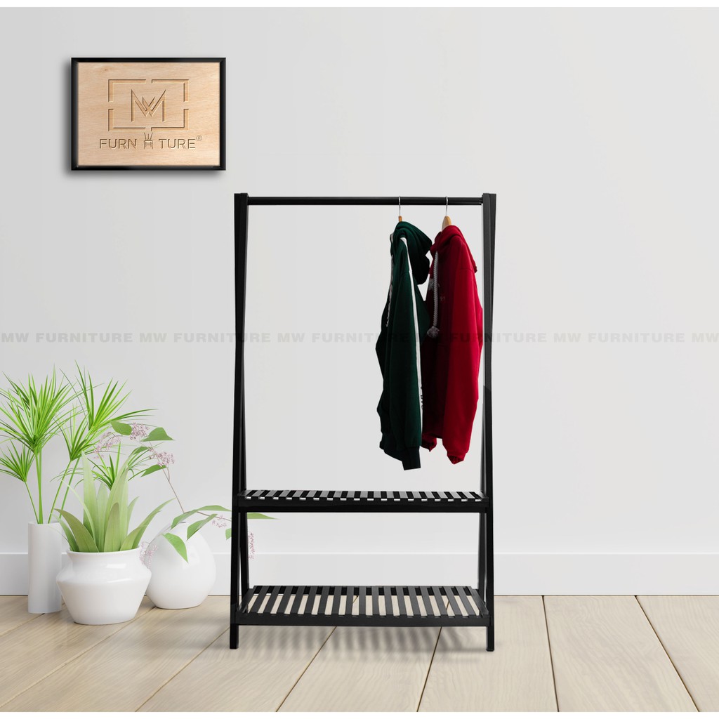 GIÁ TREO QUẦN ÁO CHỮ A HÀN QUỐC 2 TẦNG MÀU ĐEN (SIZE M) - A HANGER 2F (SIZE M) BLACK | BigBuy360 - bigbuy360.vn