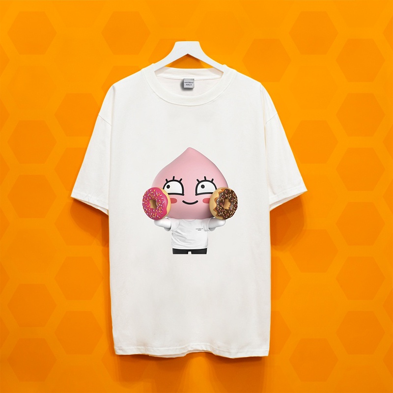 Áo thun tay lỡ ADLV TRÁI ĐÀO áo thun tay lỡ nam nữ form rộng cao cấp