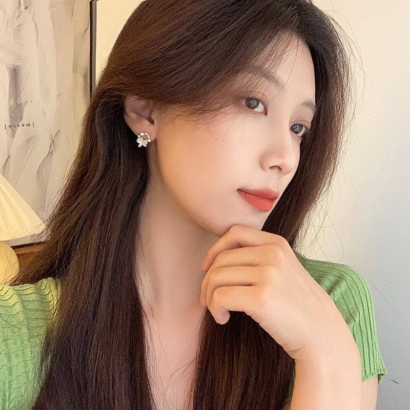 Khuyên Tai Hình Vỏ Sò/Hoa Hồng Đính Đá Zircon/Ngọc Trai/Hoa Hồng Lãng Mạn Nữ Tính