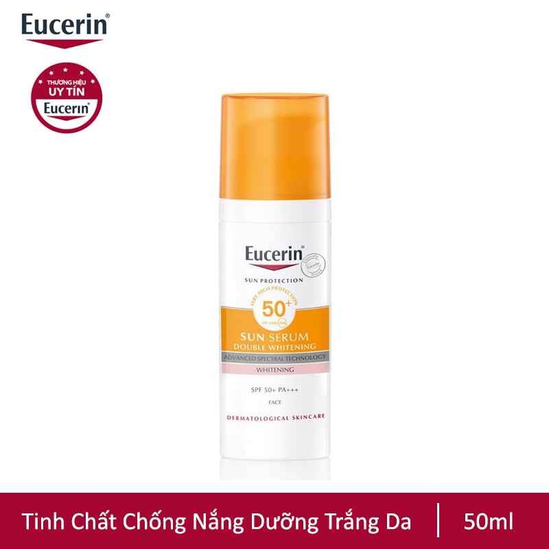 Eucerin Sun Serum Double Whitening SPF50+: Kem chống nắng giúp giảm thâm nám và dưỡng trắng da (50ml)