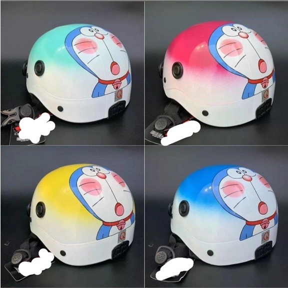 NÓN BẢO HIẾM IN HÌNH DORAEMON PHỐI 2 MÀU-XỊN CÓ THÔNG GIÓLÓTQUAITHÂN NÓN ĐỀU CÓ LOGONHIỀU MÀU LỰA CHỌN