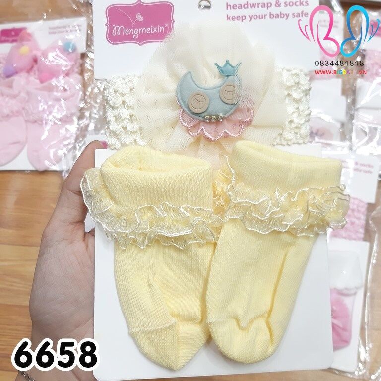 SET VỚ KÈM TURBAN BÉ GÁI NHIỀU MẪU CHO BÉ TỪ 0-6THÁNG