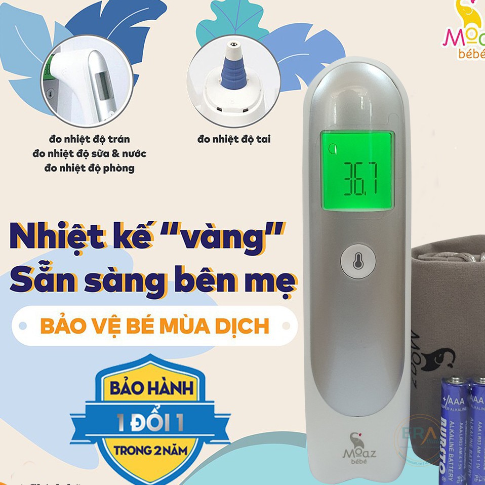 [Bảo Hành 1 Năm] Nhiệt kế hồng ngoại điện tử đo trán cho bé, cây đo nhiệt độ em bé trẻ sơ sinh MOAZ BÉBÉ MB-017