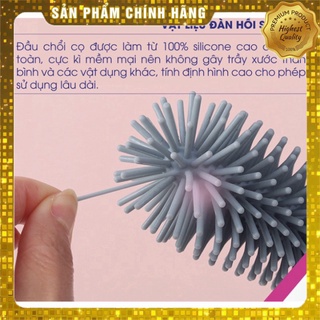 Cọ bình sữa núm ti silicon 3 chi tiết cao cấp