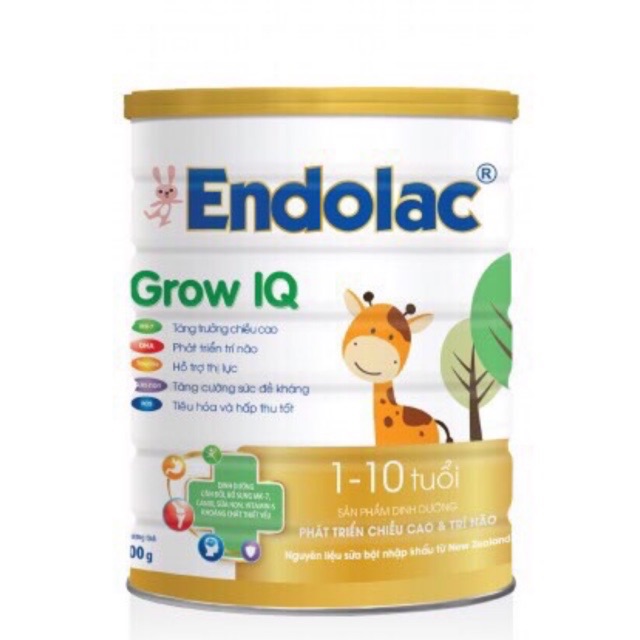 [Mã 267FMCGSALE giảm 8% đơn 500K] Sữa Endolac Grow IQ phát triển chiều cao và trí não loại 900gr