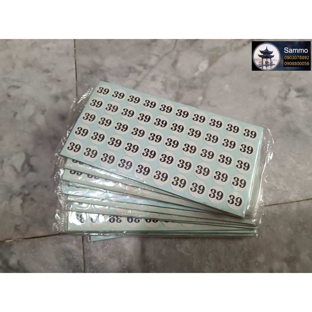 Giá Sỉ Tem Dán Size Quần Áo, Giày Dép từ 35 -&gt; 40 ( Lốc 10 Tờ )