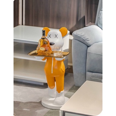 Khay để đồ hình Gấu BearBrick-Mã 4432Y-kt 36x41x76cm,Gấu bồi bàn sang chảnh-decor nhà của,kệ,tủ,quà tặng đẹp ý nghĩa