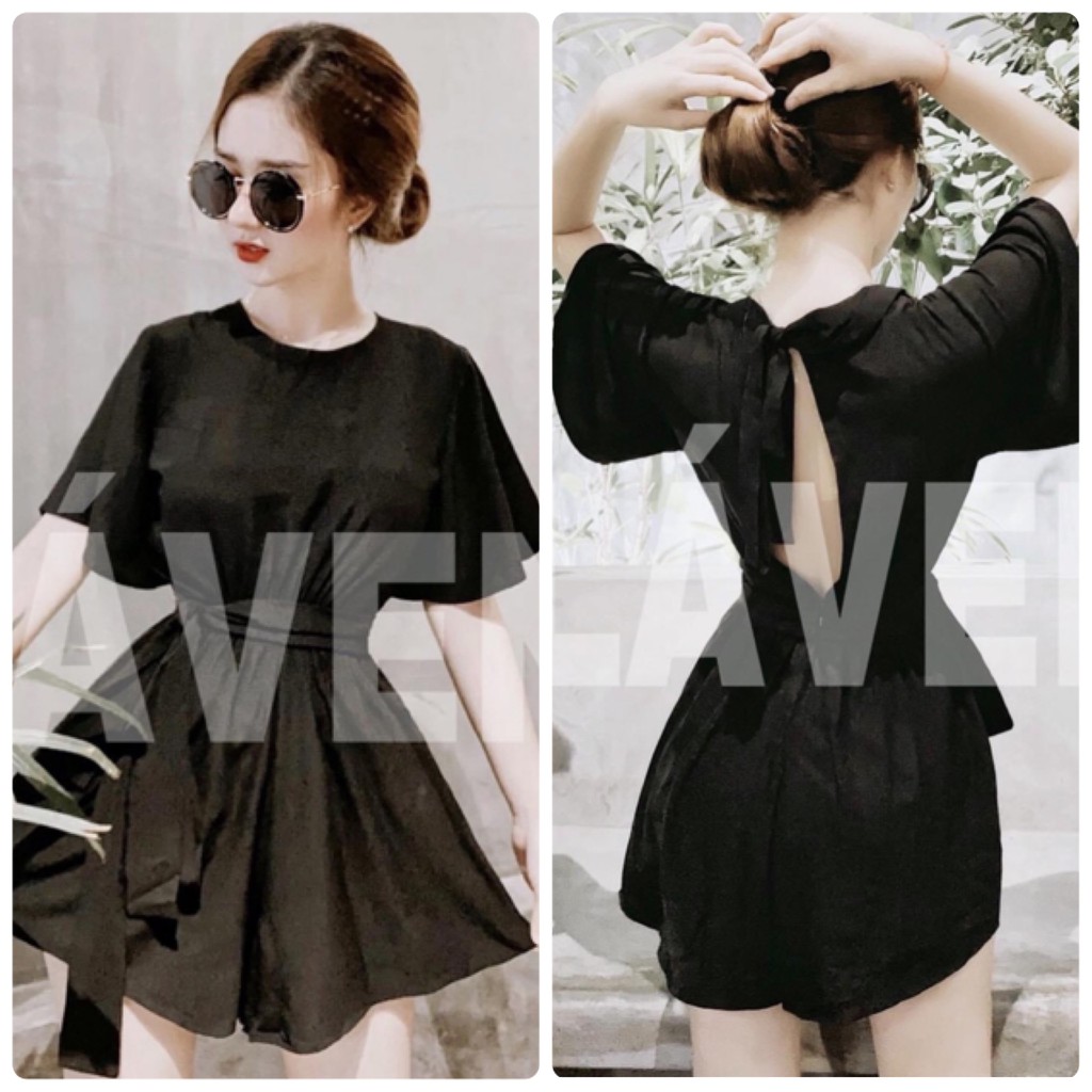 JUMPSUIT TAY BÈO NƠ LƯNG