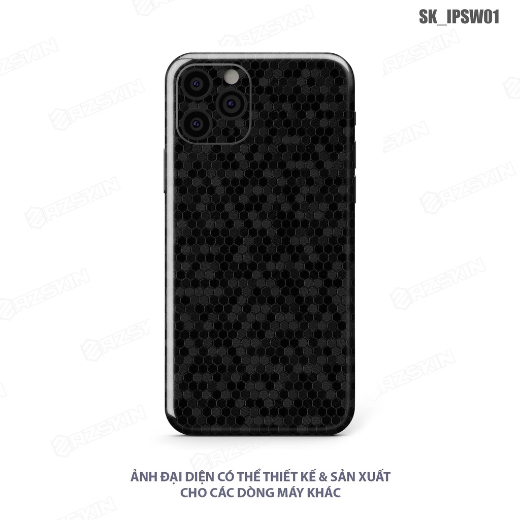Miếng Dán Skin Tổ Ong Black Full Lưng Viền IPhone 7/14 Pro Max |SK_IPSW01| Chất Liệu Skin Cao Cấp, Khuôn Cắt CNC Dễ Dán