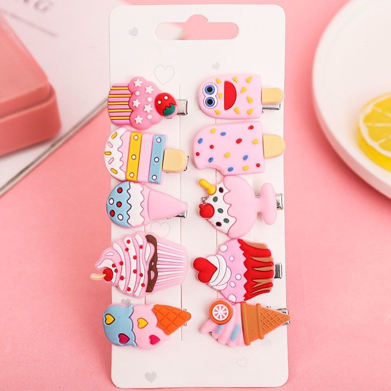 SET 10 KẸP TÓC TRẺ EM HÌNH QUE KEM, NGỰA PONY CẦU VỒNG SIÊU DỄ THƯƠNG