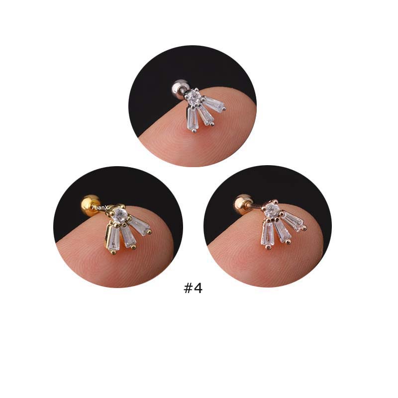 1 Khuyên Tai Dạng Thanh Tạ Bằng Thép Không Gỉ 20g